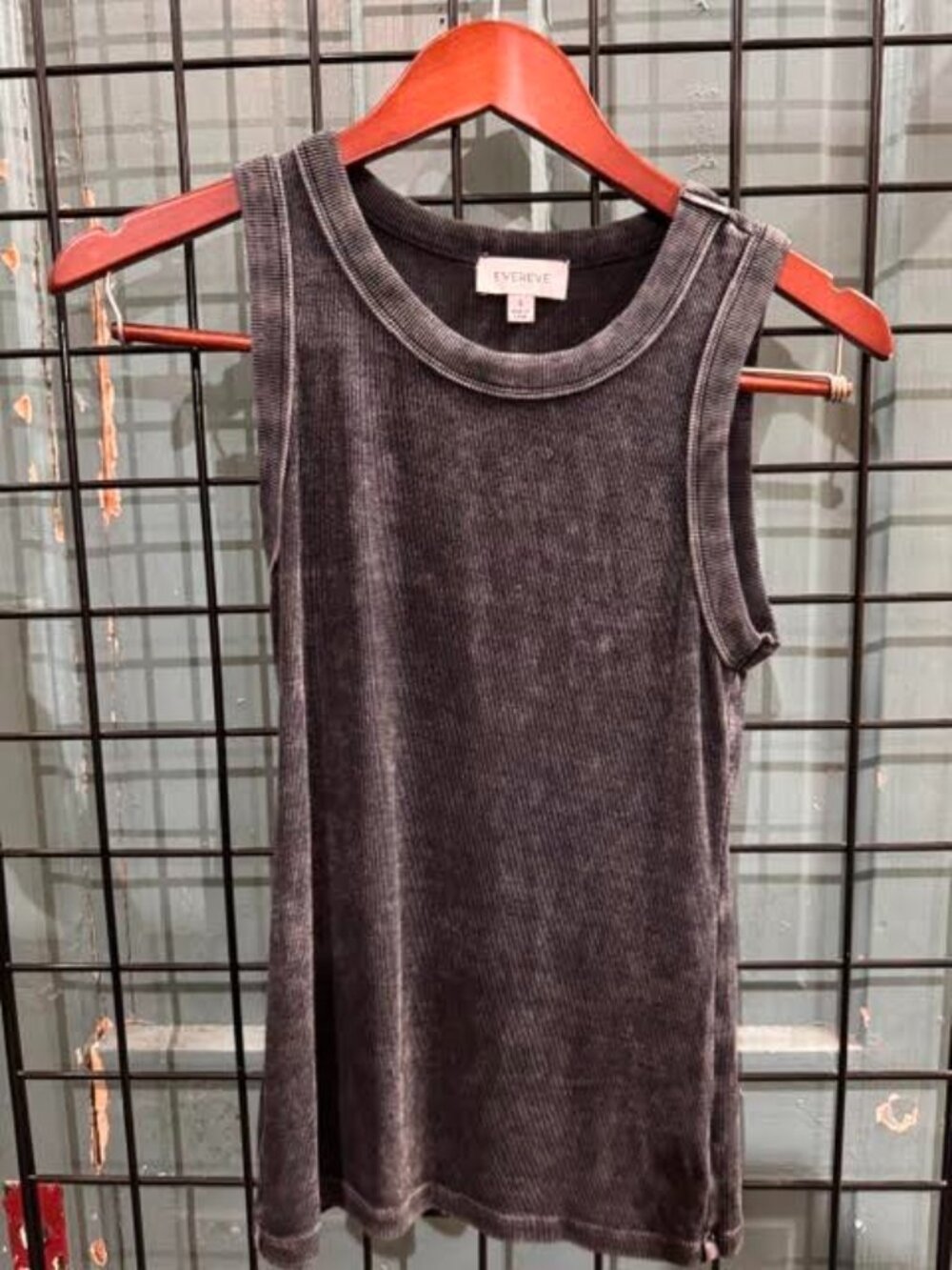 Womens washed black ribbed camisole by EVEREVE